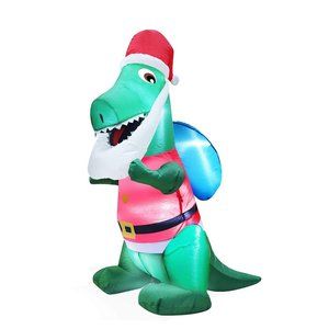 4ft Inflatable Christmas Dinosaur